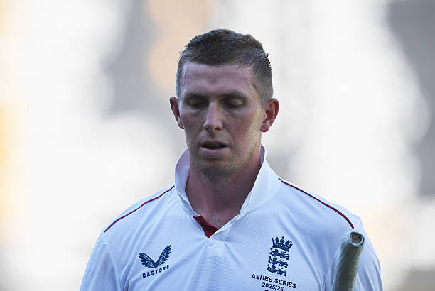 Zak Crawley of England leaves the field after being dismissed during day four of the Third Test Match in the 2025-26 Ashes Series between Australia...