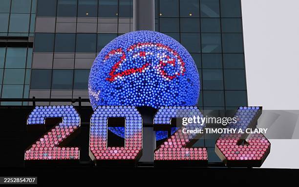 Seven-foot-tall numerals for "2026" are displayed during an illumination ceremony on December 26, 2025 at One Times Square in New York City, ahead of...