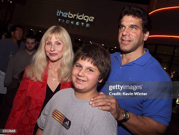 Lou Ferrigno, wife Carla and son Brent at the premiere of "Extreme Days" at The Bridge Theater in Los Angeles, Ca. 9/24/01. Photo by Kevin...