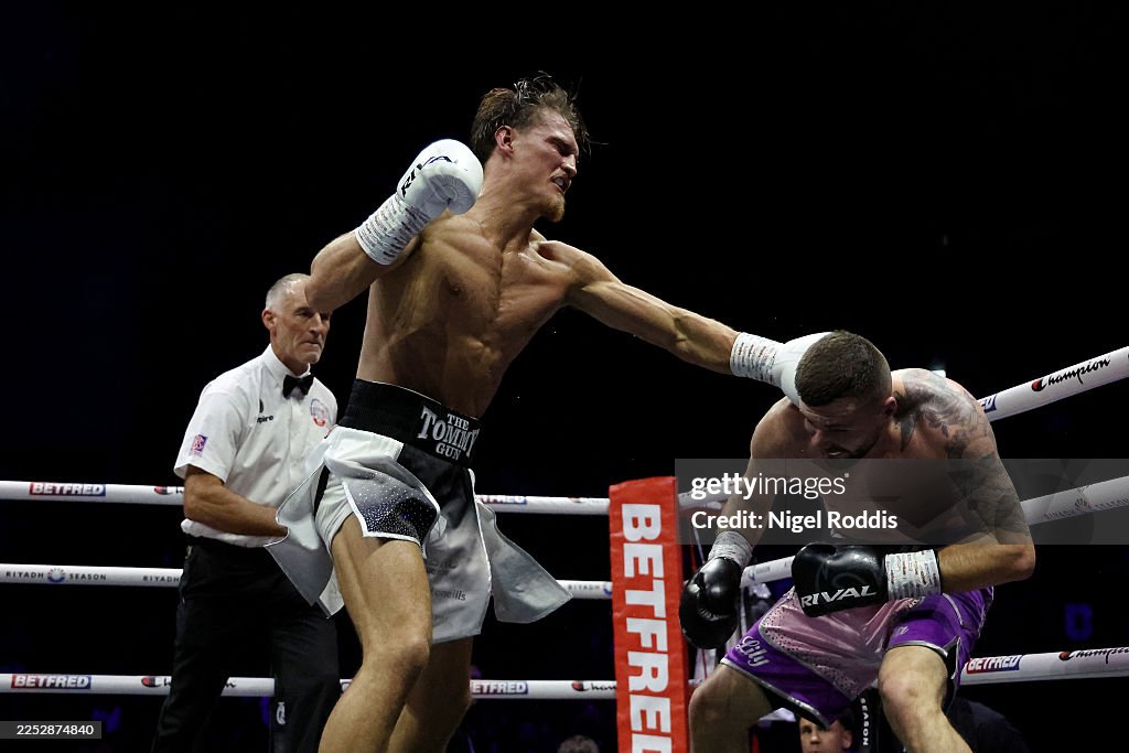 Boxer Tom Rafferty Tom Rafferty punches Lewis Howells during the Super Middleweight ...
