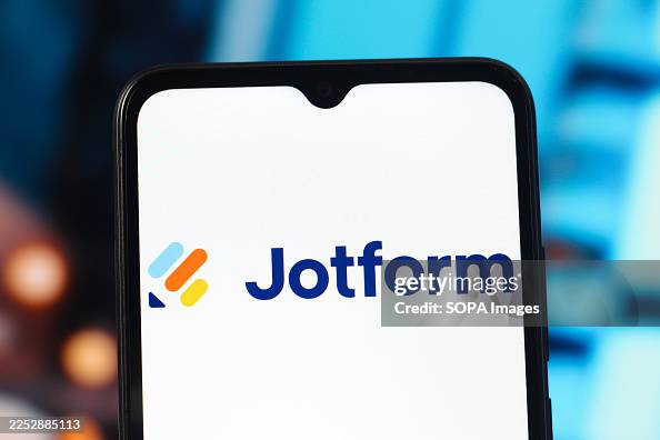 In this photo illustration, the JotForm (Jot Form) logo is In this photo illustration, the JotForm (Jot Form) logo is