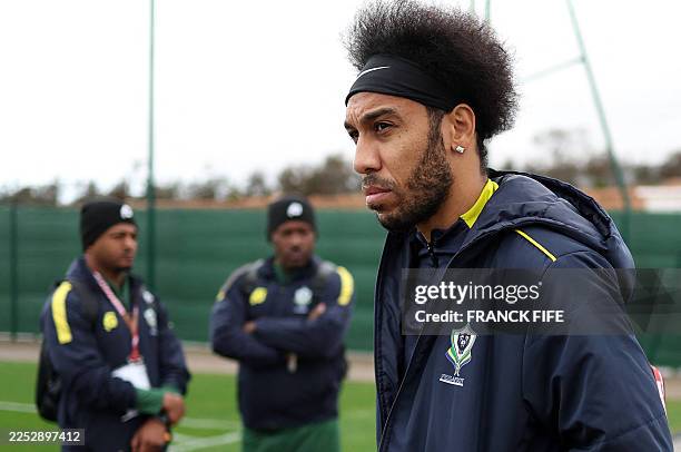 Gabon's forward Pierre-Emerick Aubameyang attends a training session in Taghzout, on December 27 on the eve of the 2025 Africa Cup of Nations...