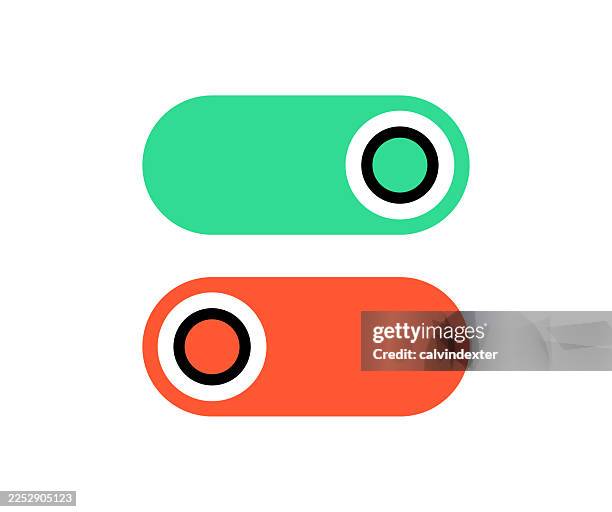 switch on and off icon symbols - toggle switch stock illustrations