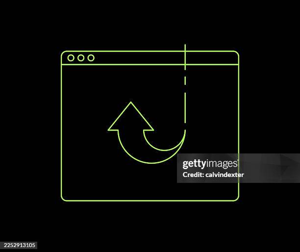 web browser arrow symbol line icon editable stroke - reboot computer stock illustrations