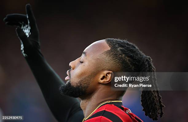 Antoine Semenyo of AFC Bournemouth reacts during the Premier League match between Bournemouth and Burnley at Vitality Stadium on December 20, 2025 in...
