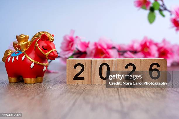 2026 year of the fire horse concept - chinesisches neujahr stock-fotos und bilder