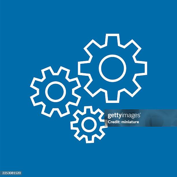 gear icons or settings symbol - 3 circle segment stock illustrations