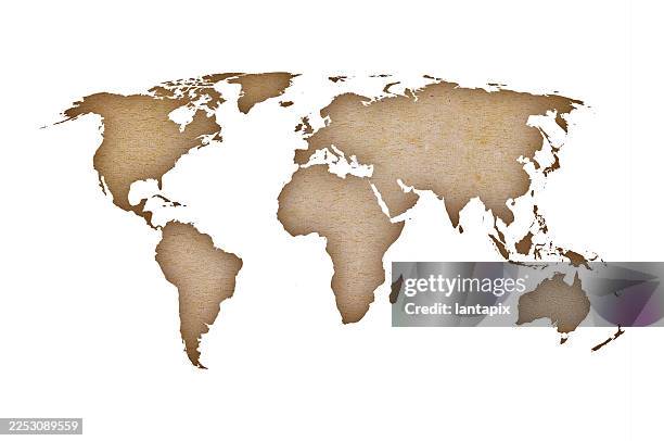 Map of the world on grunge paper