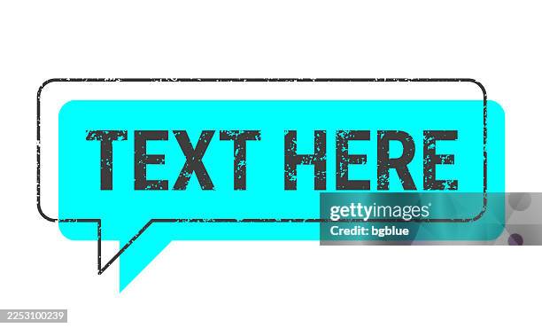 text here - blue grunge speech bubble on blank background. - you are here sign stock illustrations