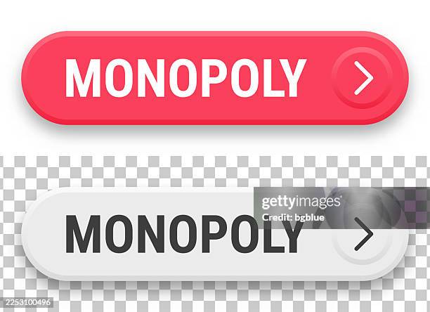monopoly - 3d click web buttons on blank background - board game boxes stock illustrations