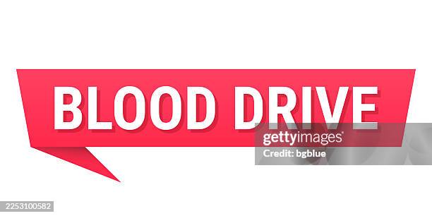 blood drive - red speech bubble on blank background - white rectangle 3d stock illustrations