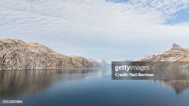 Blue Skies, Glaciers, mountains and Icebergs of Prins Christian Sund, South Greenland, August 2025