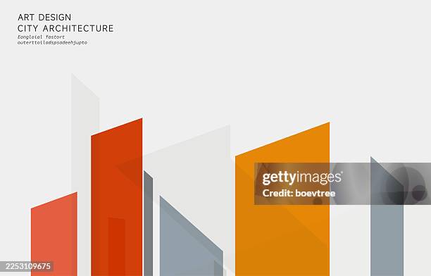 abstract minimal geometric style city building pattern design background - construction concept stock illustrations