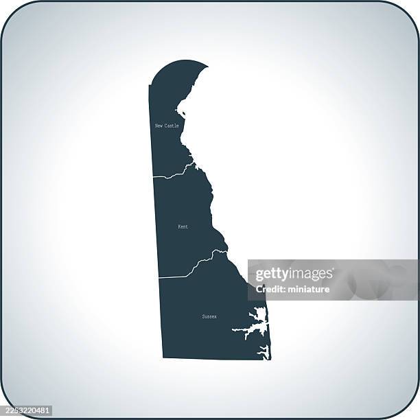 delaware map - delaware stock illustrations