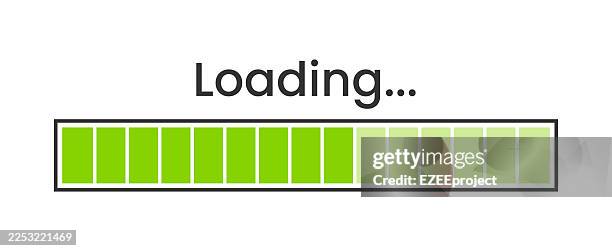 progress loading bar illustration. vector loading status. simple interface element showing system download progress. flat icon of loading indicator bar for app and web design - computer progress bar stock illustrations