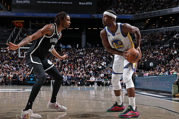 Butler 3 Jimmy Butler III of the Golden State Warriors looks to pass the ball ...