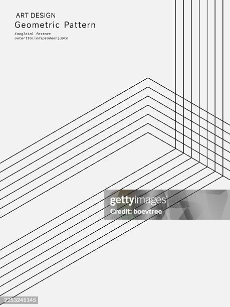 abstract black and white minimal geometric line pattern covering design template background - zigzag building stock illustrations