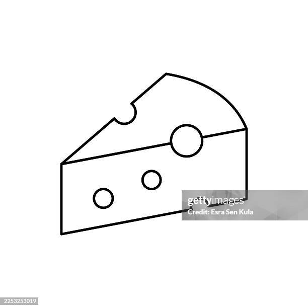 cheese line icon design with editable stroke. suitable for infographics, web pages, mobile apps, ui, ux, and gui design. - cheese board stock illustrations