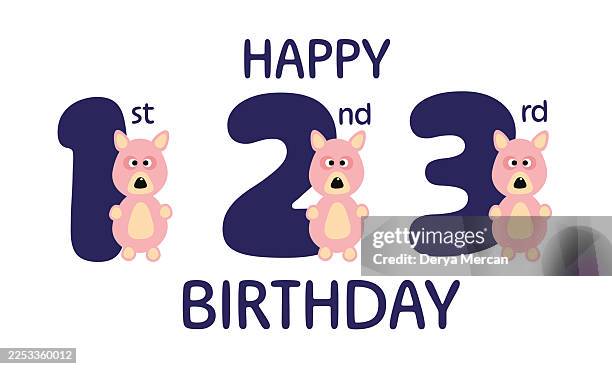vector set of numbers with a fun teddy bear stock illustration - turkey stuffing stock illustrations