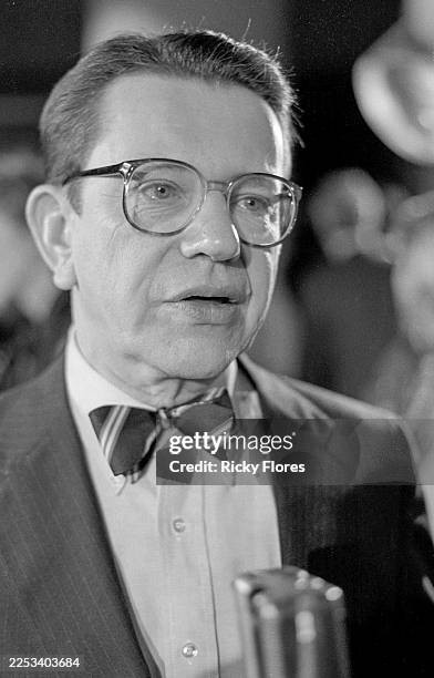 Illinios Senator Paul Simon at the New York Democratic Presidential Forum at the Jacob Javits Convention Center in Manhattan in December of 1987.