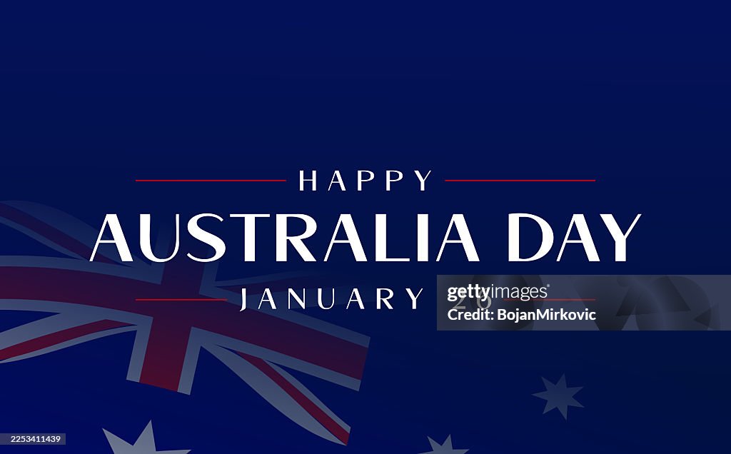 Australia Day background, card, poster. January 26. Vector