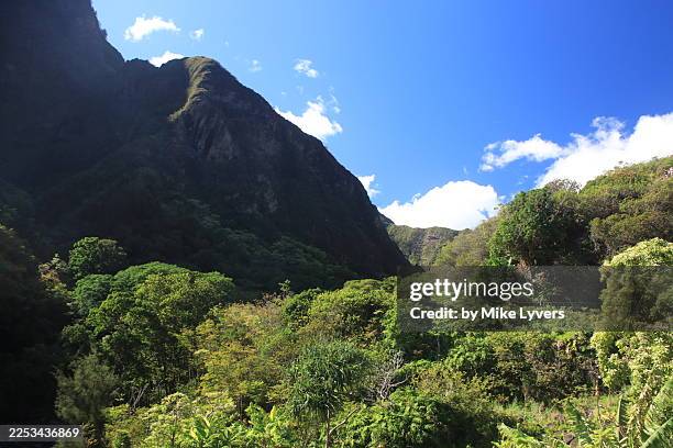 mountain walls of iao valley - iao valley state park stock pictures, royalty-free photos & images