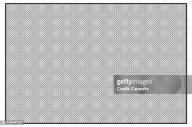 black and white micro geometric lattice pattern with repeating circular motifs - small halftone pattern stock illustrations