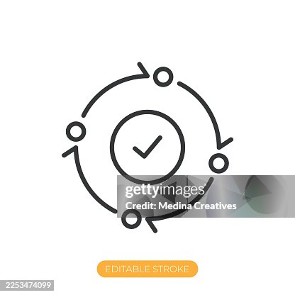 Process optimization icon. Editable stroke thin line icon Process optimization icon. Editable stroke thin line icon