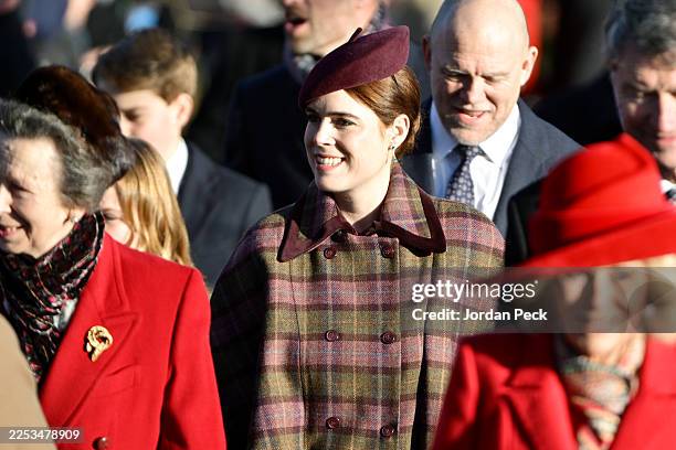 Princess Eugenie of York attend the Christmas Morning Service at Sandringham Church on December 25, 2025 in Sandringham, Norfolk.