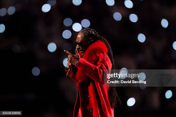 Snoop Dogg performs the halftime show during the game between the Minnesota Vikings and the Detroit Lions at U.S. Bank Stadium on December 25, 2025...