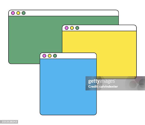 web browser minimal design - desktop computer mockup stock illustrations