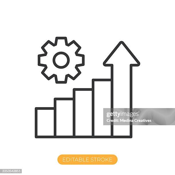operational growth icon. editable stroke thin line icon - empathy stock illustrations