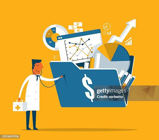 sick - investment - doctor pointing stock illustrations