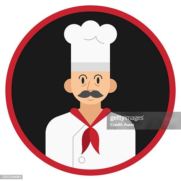chef icon - chef portrait stock illustrations