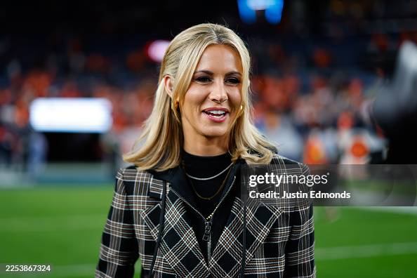 Laura Rutledge Running Laura Rutledge of ESPN walks on the field after a game between the ...