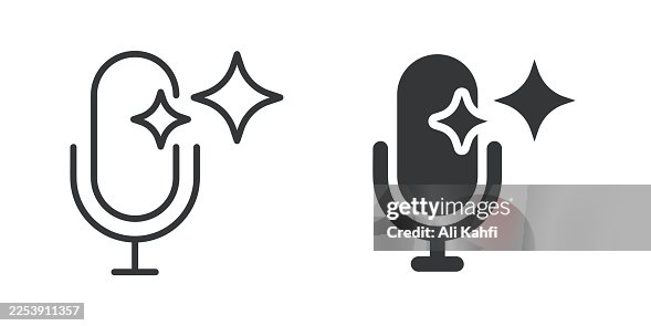 AI Spark thin line and glyph solid icon. Editable stroke and perfect pixel isolated on transparent background AI Spark thin line and glyph solid icon. Editable stroke and perfect pixel isolated on transparent background