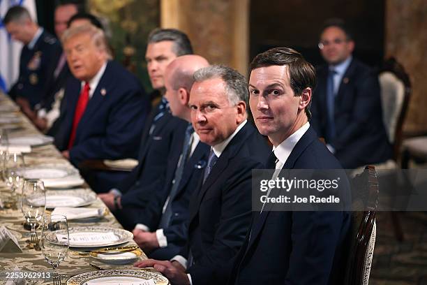 Steve Witkoff, U.S. Special envoy to the Middle East and Jared Kushner, son-in-law of U.S. President Donald Trump, attend a luncheon hosted by the...