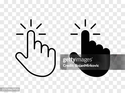 Hand click cursor computer mouse icon. Editable stroke. Vector Hand click cursor computer mouse icon. Editable stroke. Vector