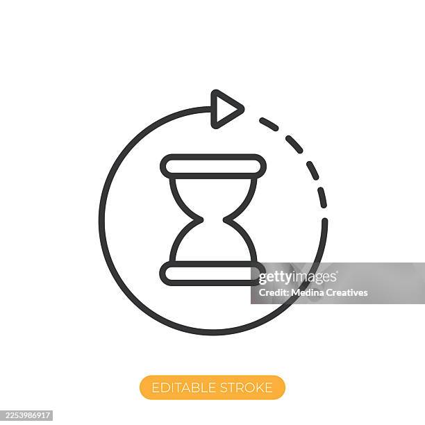 waiting time icon. editable stroke thin line icon - timer stock illustrations