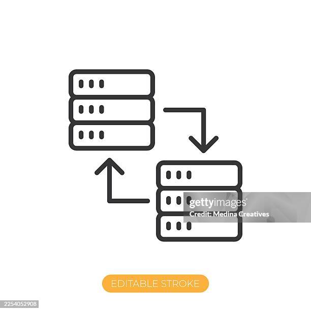 global cloud network icon. editable stroke thin line icon - cybersecurity expert stock illustrations