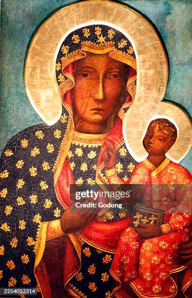 The Black Madonna of Czestochowa is a venerated icon of the Blessed Virgin Mary. Warsaw. Poland.