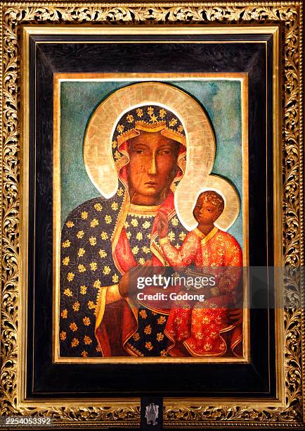 The Black Madonna of Czestochowa is a venerated icon of the Blessed Virgin Mary. Warsaw. Poland.