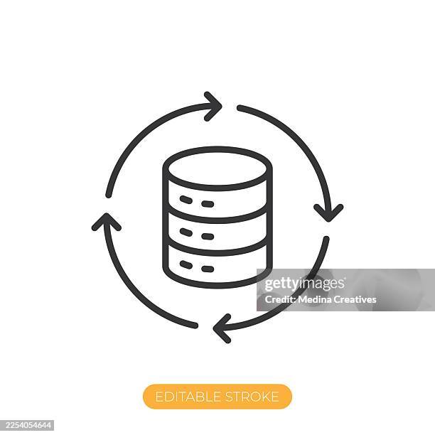 centralized search icon. editable stroke thin line icon - centralized stock illustrations