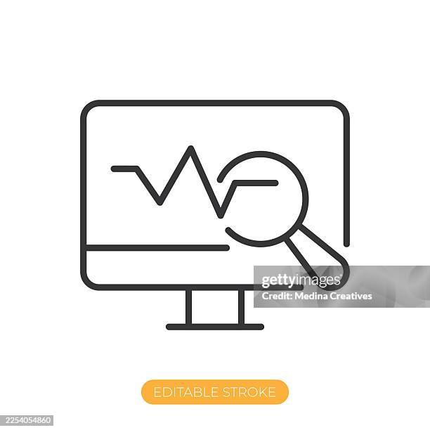data analytics icon. editable stroke thin line icon - risk matrix stock illustrations