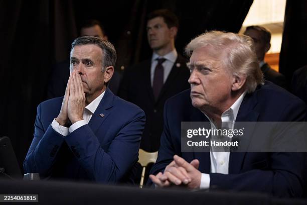 President Donald Trump and CIA Director John Ratcliffe monitor U.S. Military operations in Venezuela, from Trump's Mar-a-Lago Club on January 3, 2026...