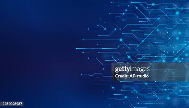 abstract digital circuit technology background - blockchain stock illustrations
