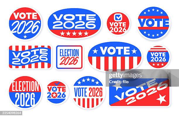 vote election 2026 voting patriotic design element badges - school elections stock illustrations