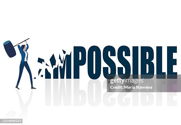 it always seems impossible until it's done possible. - possible stock illustrations