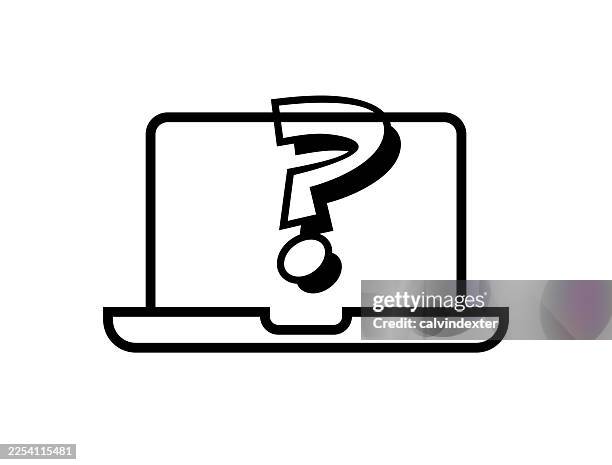 laptop computer with typescript symbol - computer confused stock illustrations