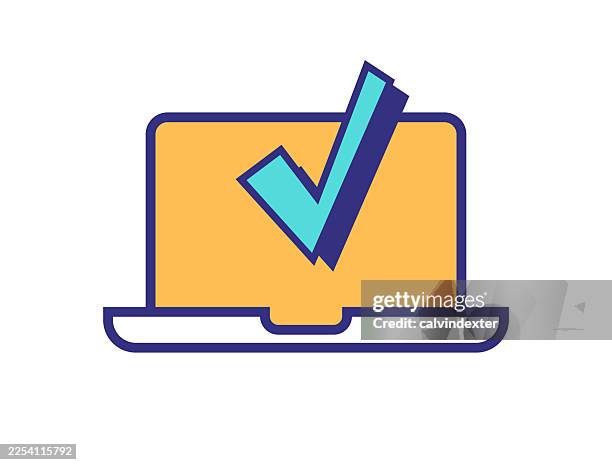laptop computer with typescript symbol - typing computer stock illustrations